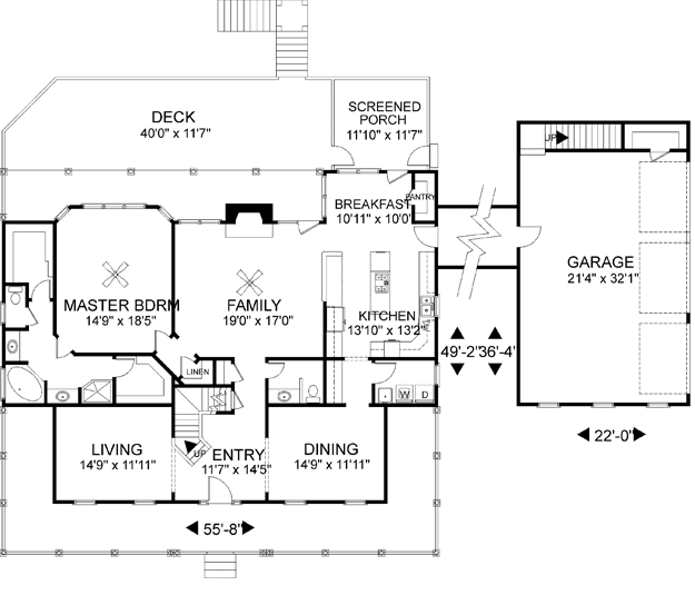  House  Plans  With Breezeway  Between And Garage 